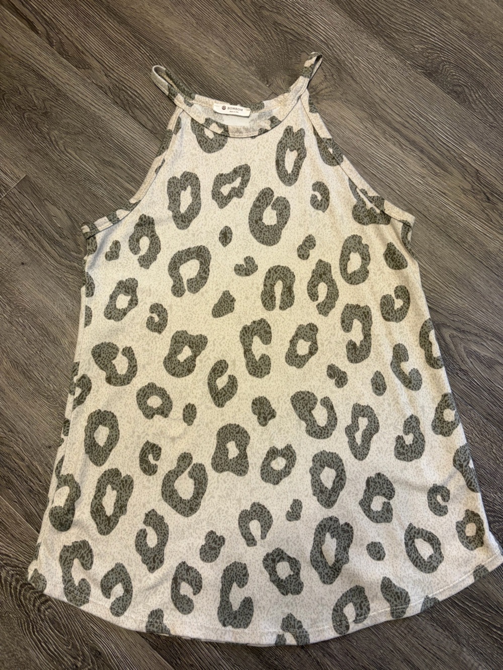 Women's Cream Leopard Print Tank Top